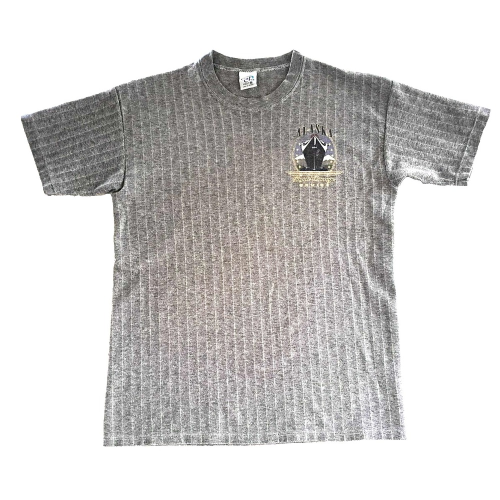 Vintage 90's Cal Cru Alaska Inside Passage Cruise Graphic Gray Medium